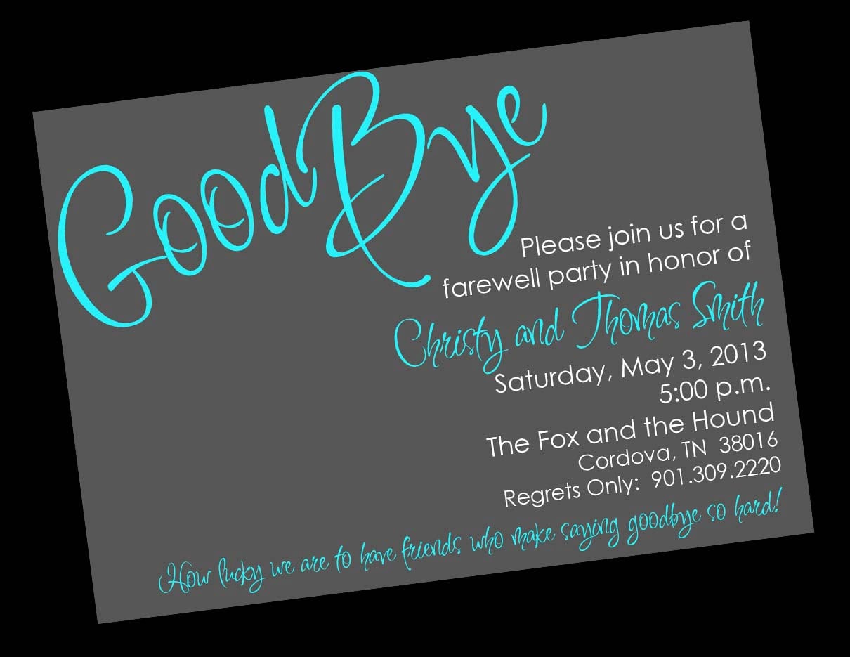 Farewell Party Invitation Wording â Gangcraft Net